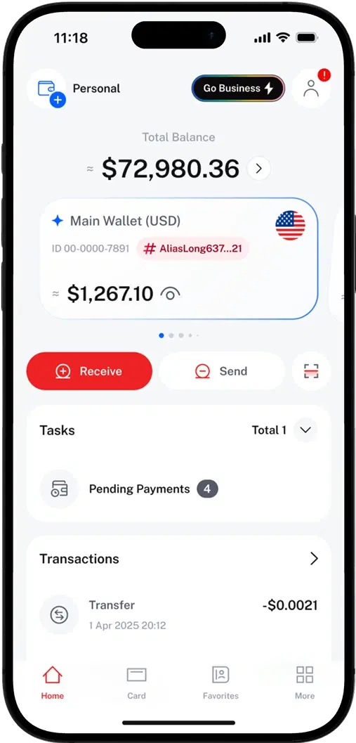 SIQO mobile app financing dashboard