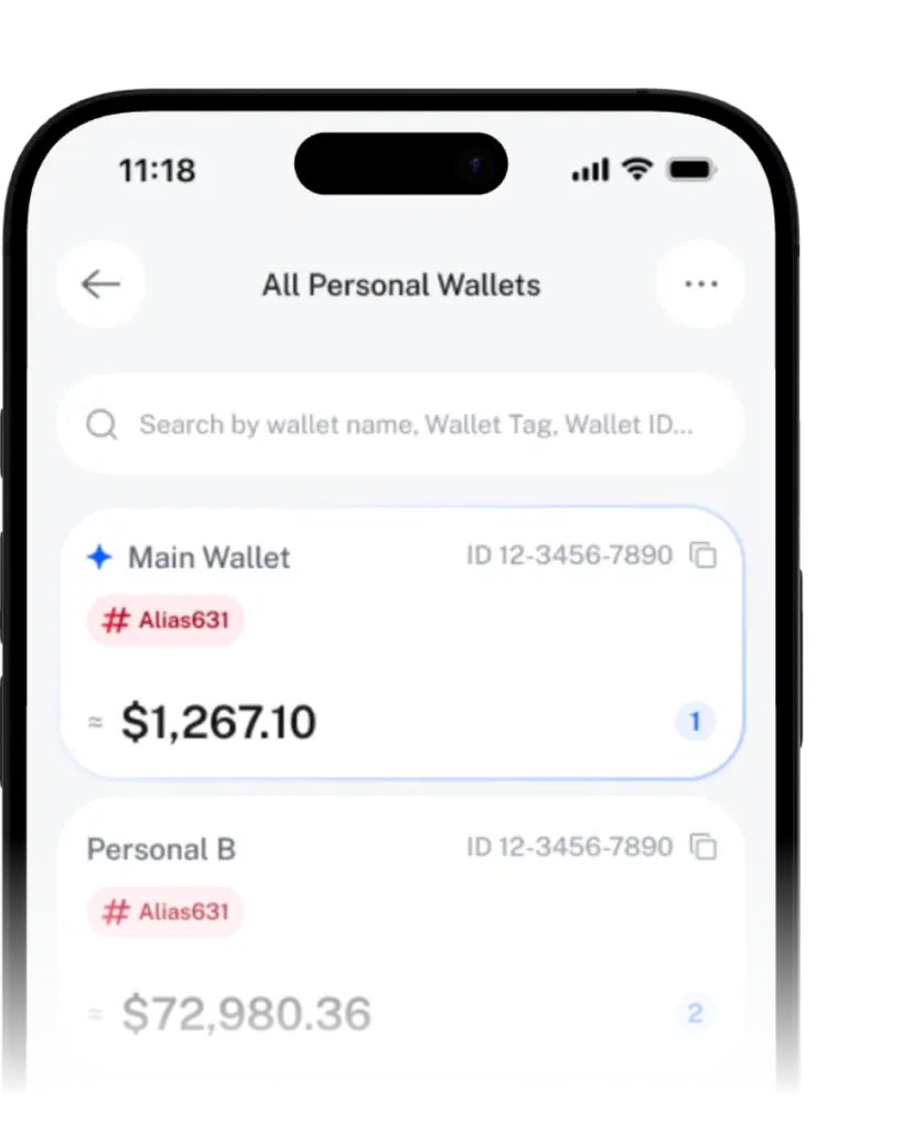 Digital assets wallet interface